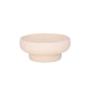 Ceramic RoundTextuerd Pedestal Bowl With Gloss Inside Finish Cream