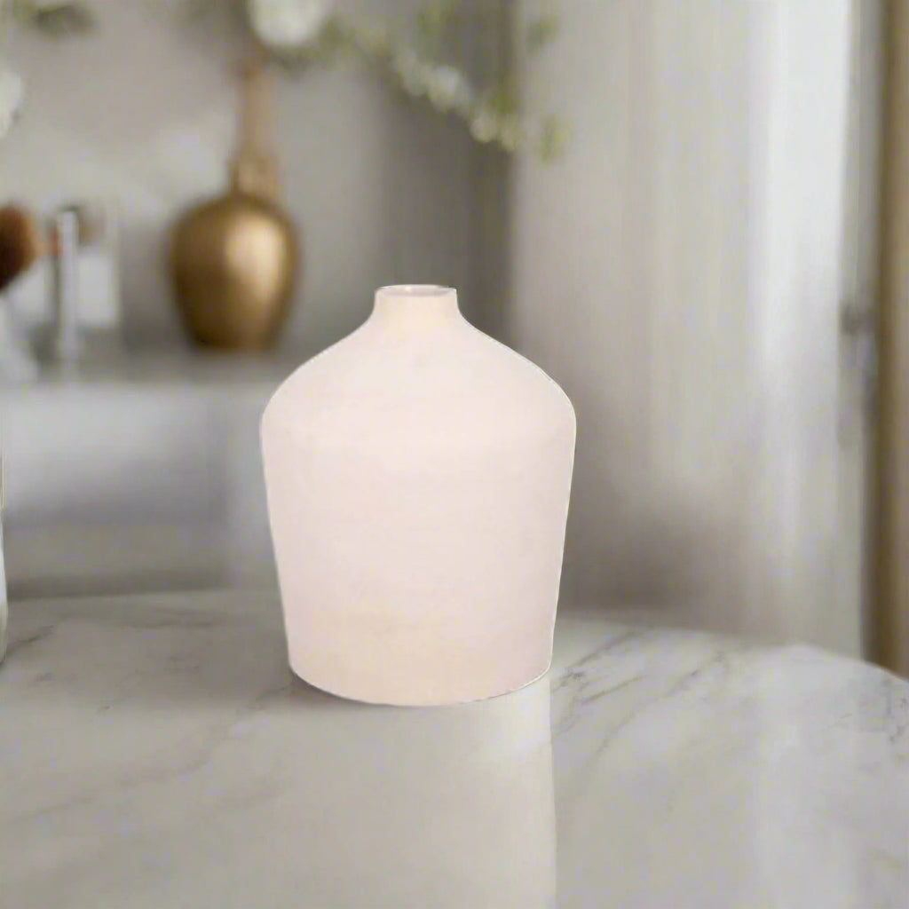 Lumine Textured Bulbous Ceramic Vase