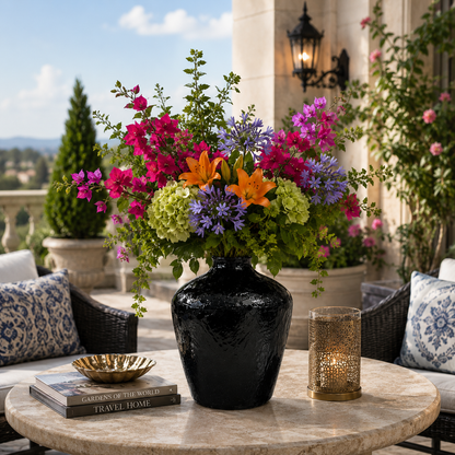 Lumine Textured Bulbous Ceramic Vase