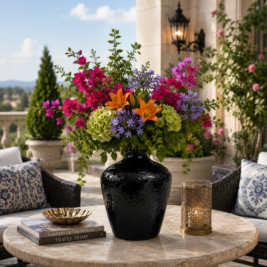 Lumine Textured Bulbous Ceramic Vase