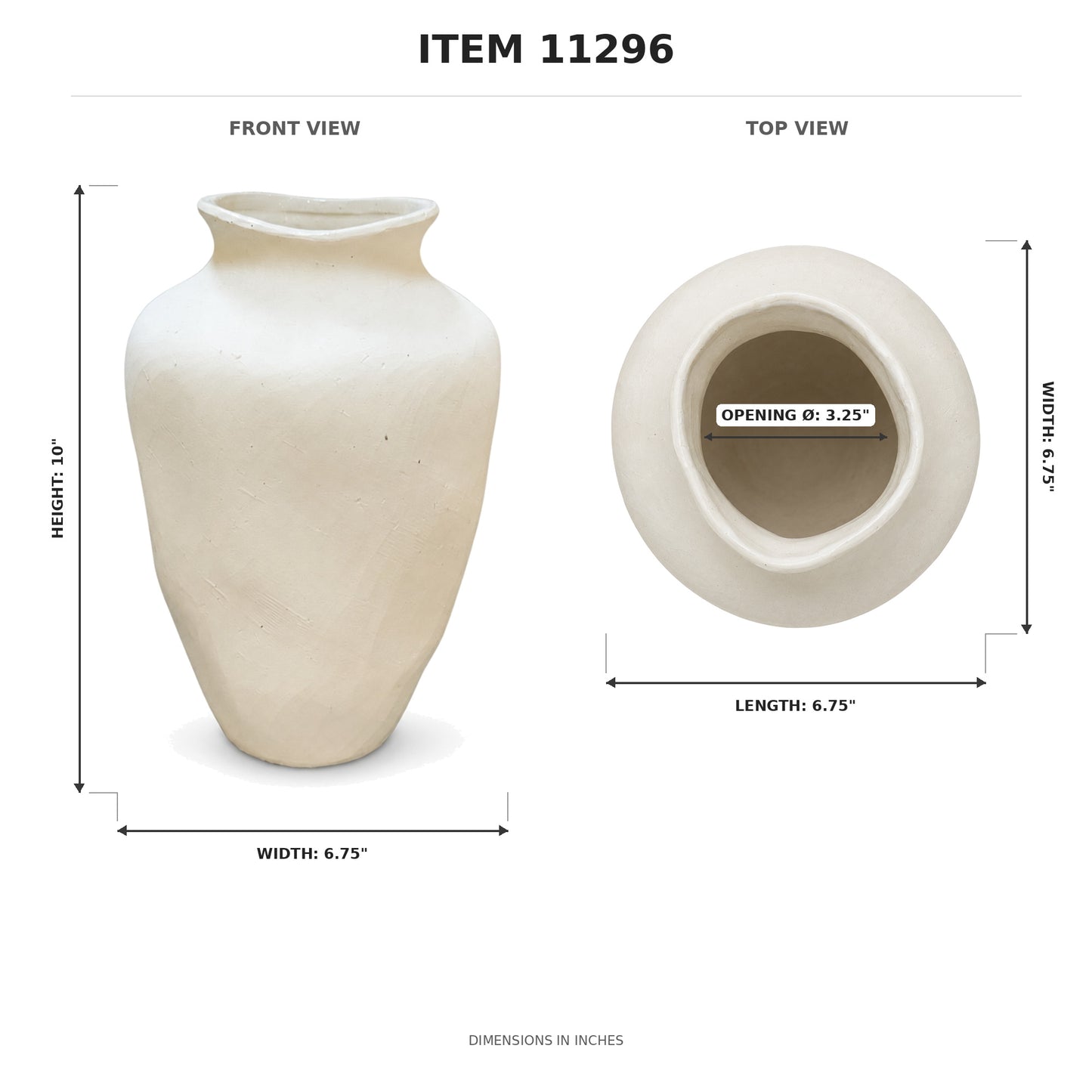 River Handcrafted Textured Urn Vase with Wavy Rim