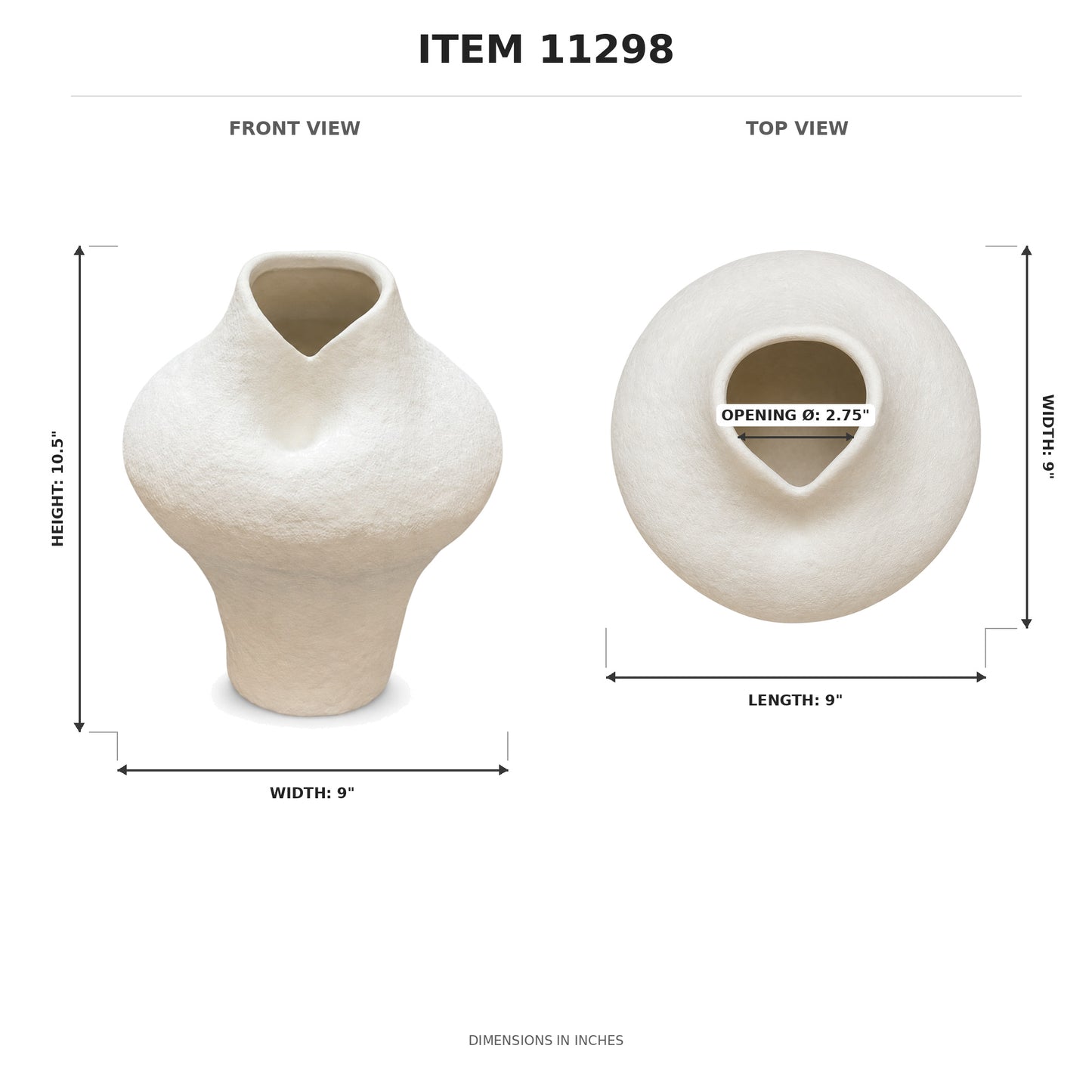 Kelby Handcrafted Sculptural Vest-Shape Vase