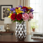 Ariellah Ceramic Round Vase with Embossed Wave Design