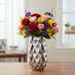 Ariellah Ceramic Round Vase with Embossed Wave Design