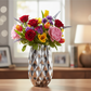 Ariellah Ceramic Round Vase with Embossed Wave Design