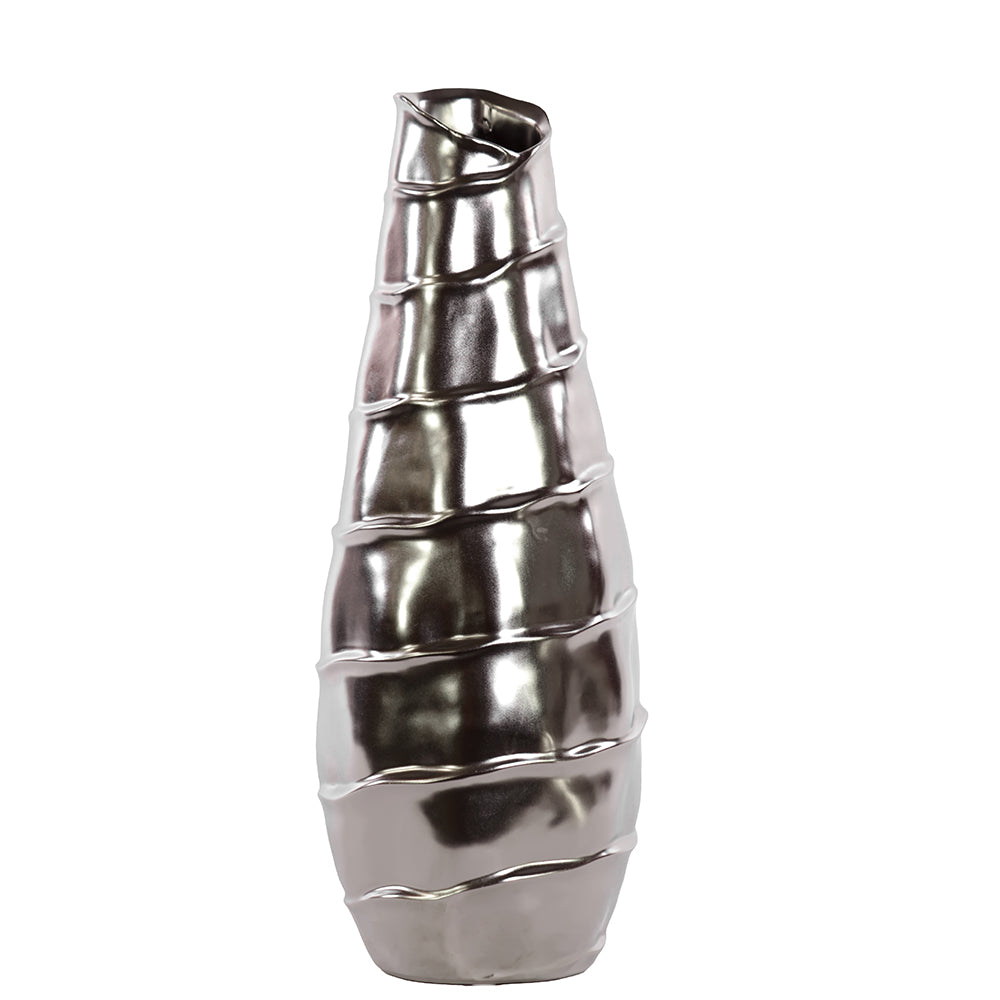Sylvar Spiral Chrome Ceramic Vase