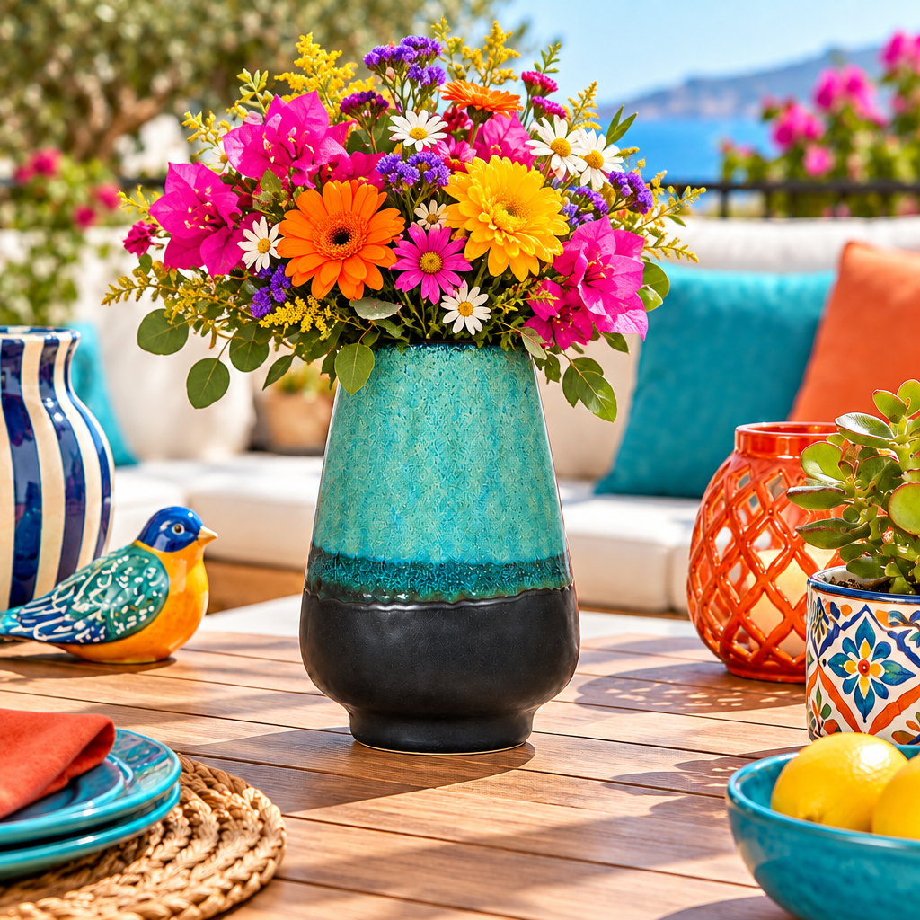 Zina Ceramic Round Bellied Vase