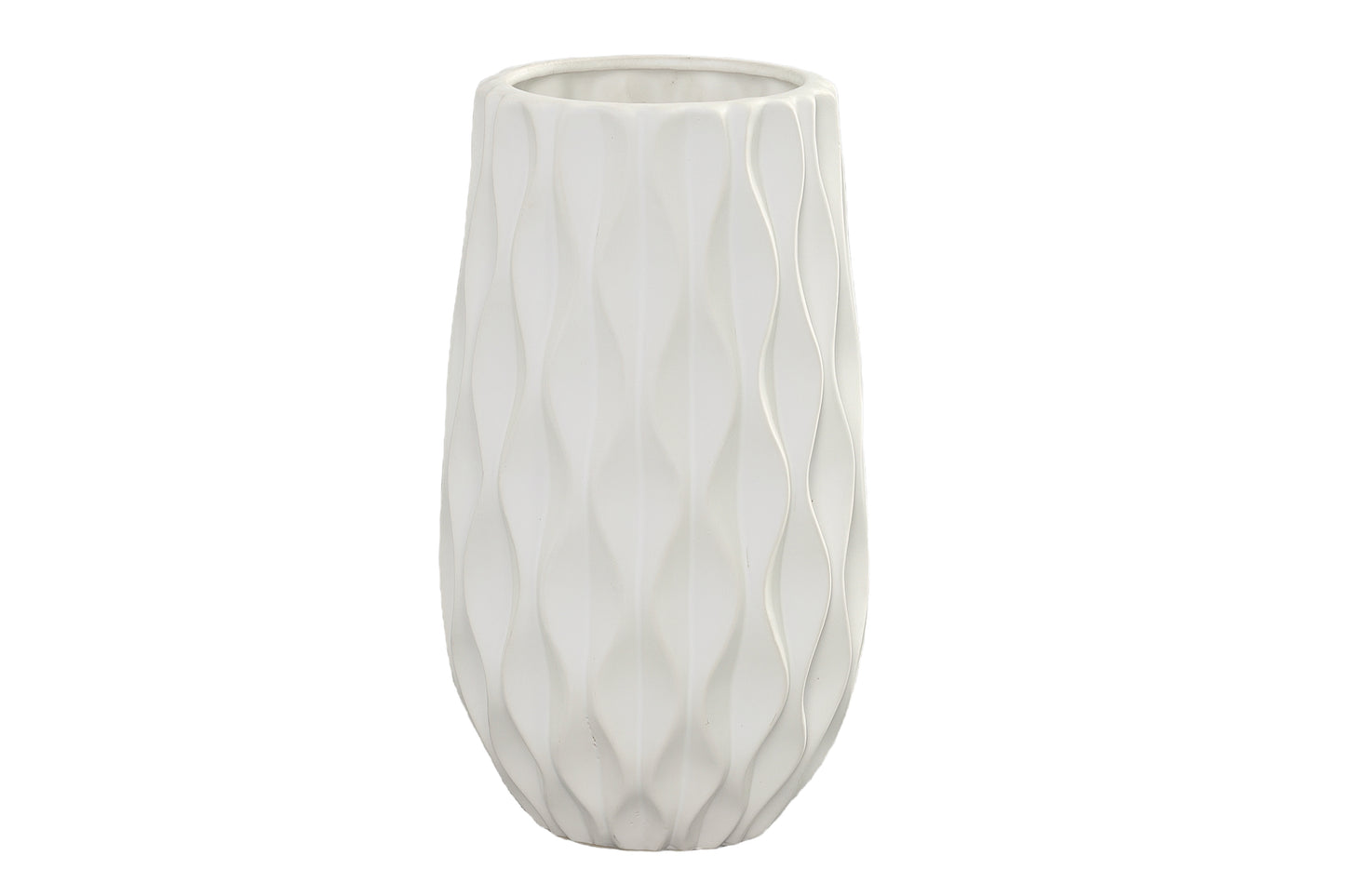 Bernice Textured White Ceramic Vase