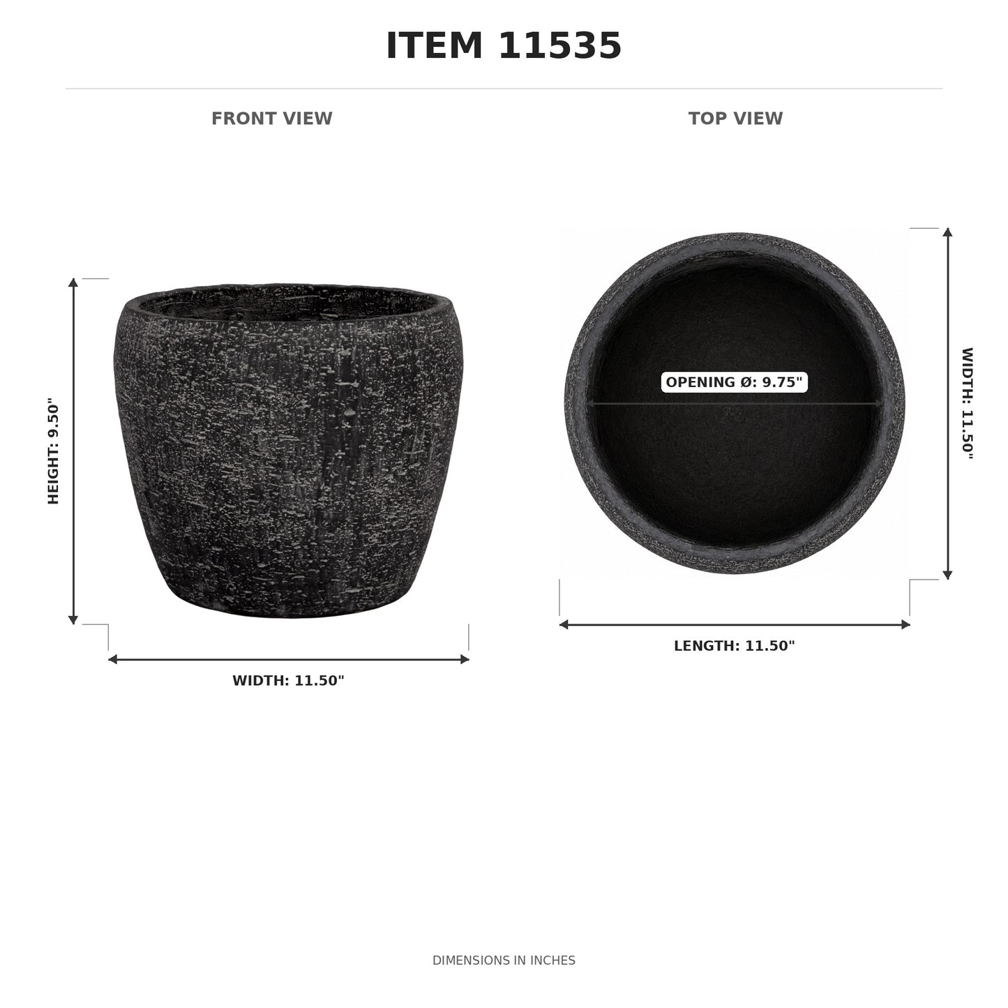 Droven Black Cement Pots