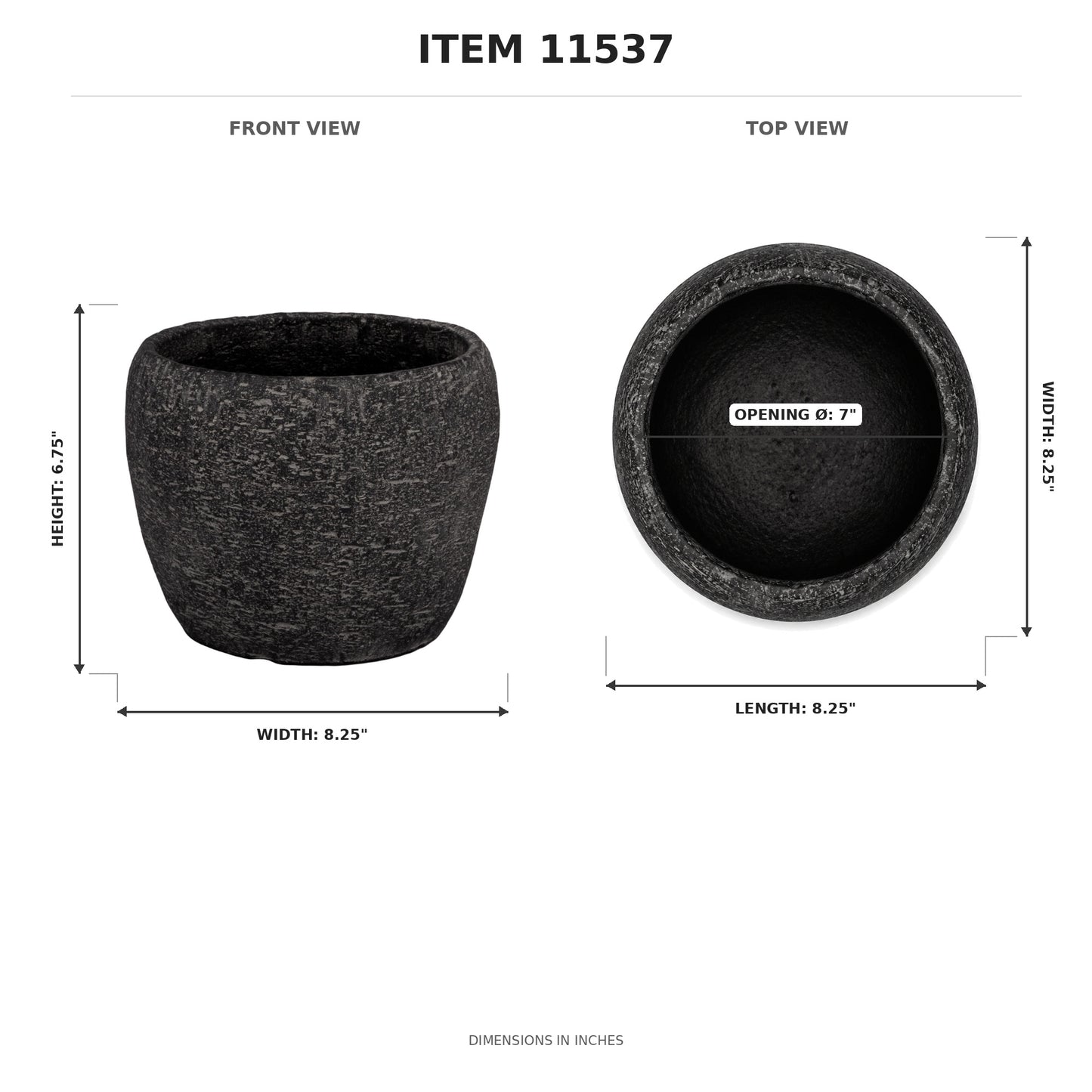 Droven Black Cement Pots
