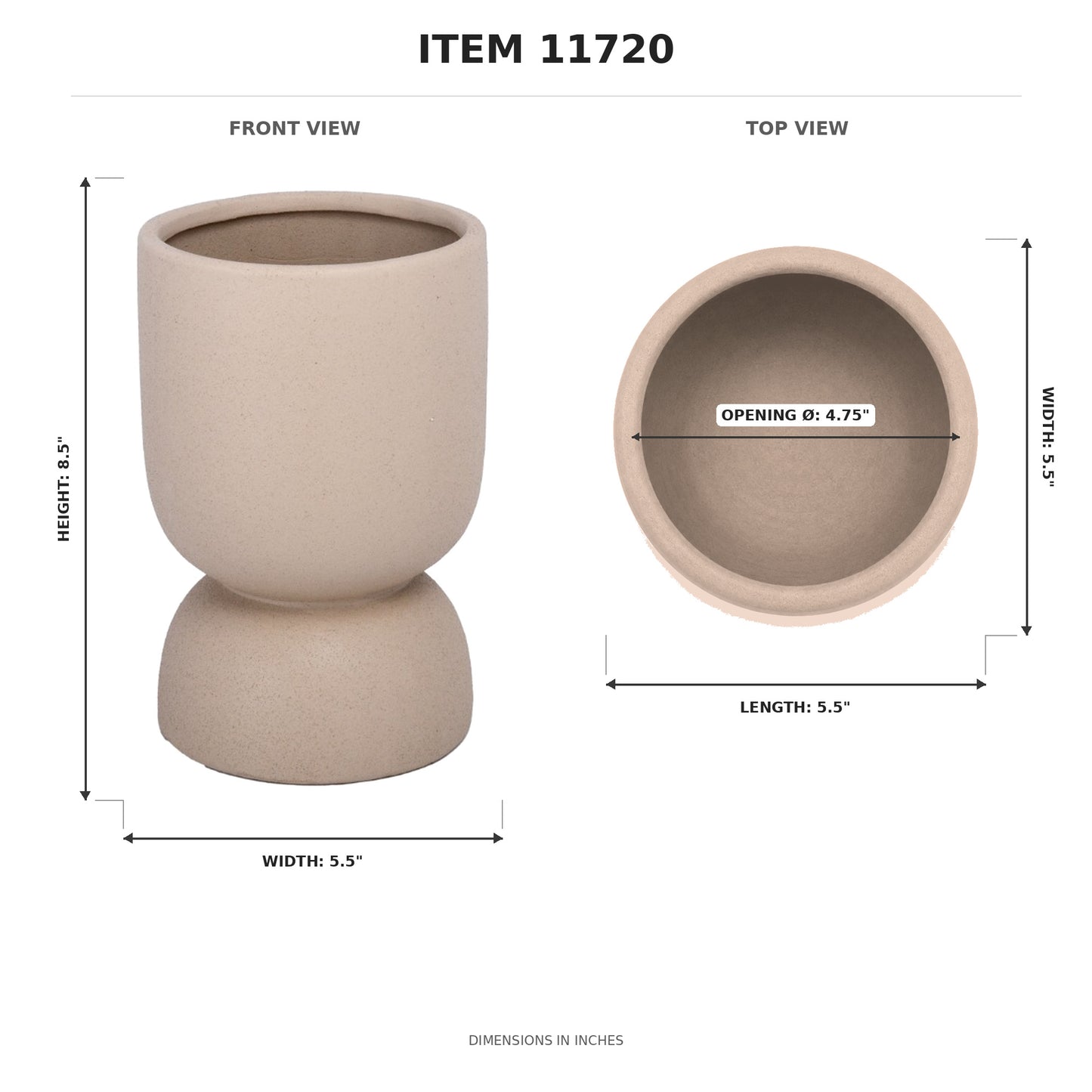 Feya Sculpted Stoneware Pot with Pedestal Base