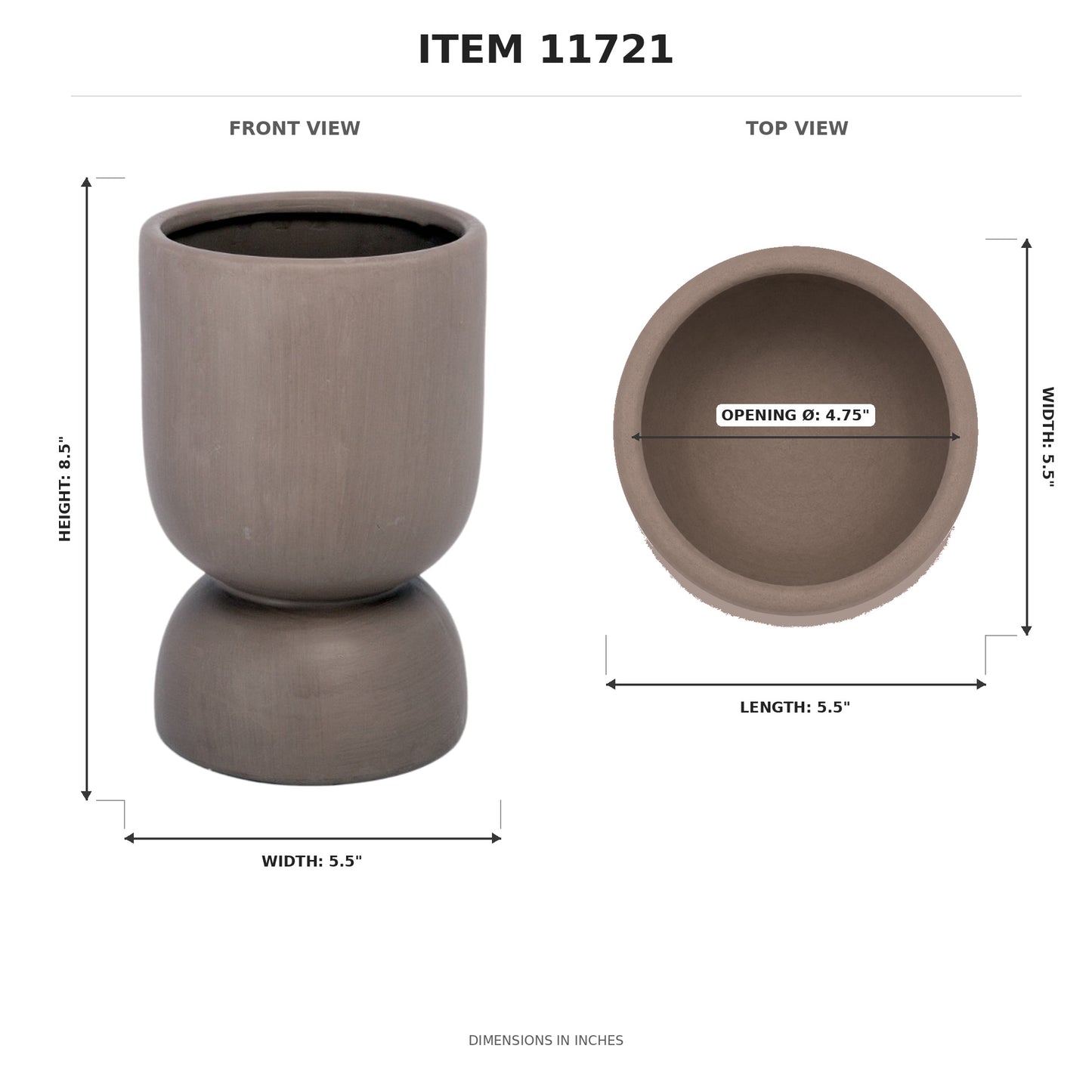 Feya Sculpted Stoneware Pot with Pedestal Base