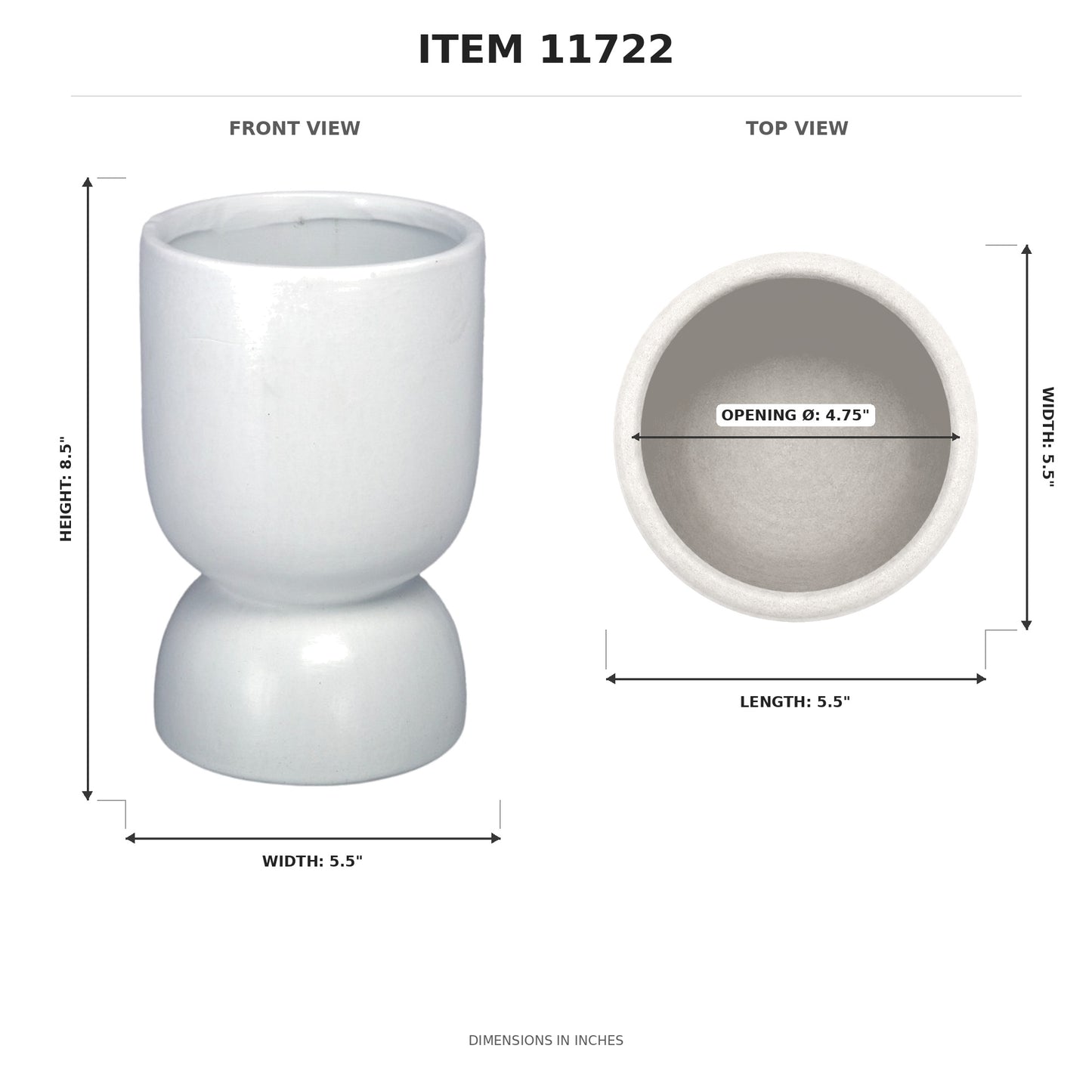 Feya Sculpted Stoneware Pot with Pedestal Base