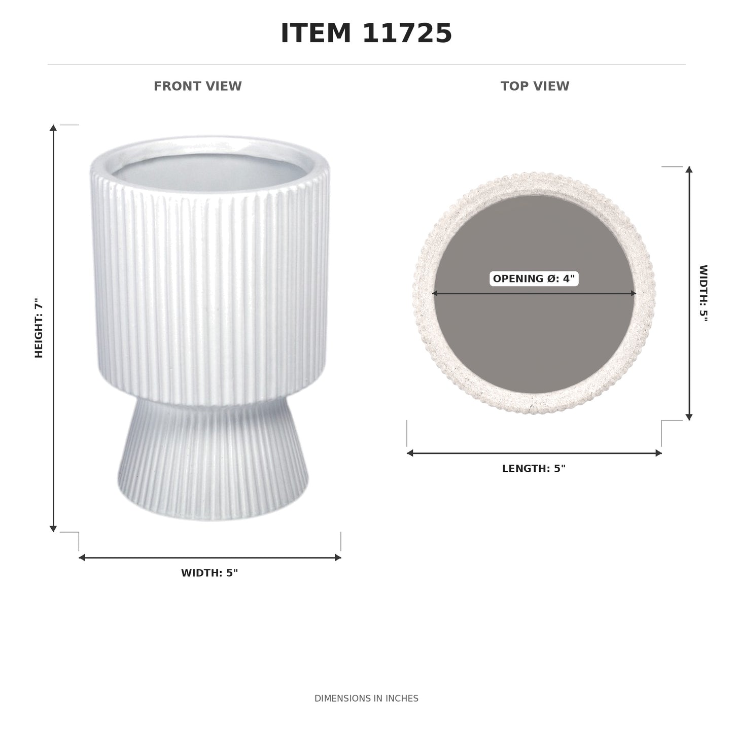 Oksana Ribbed Stoneware Vase with Tapered Pedestal Base