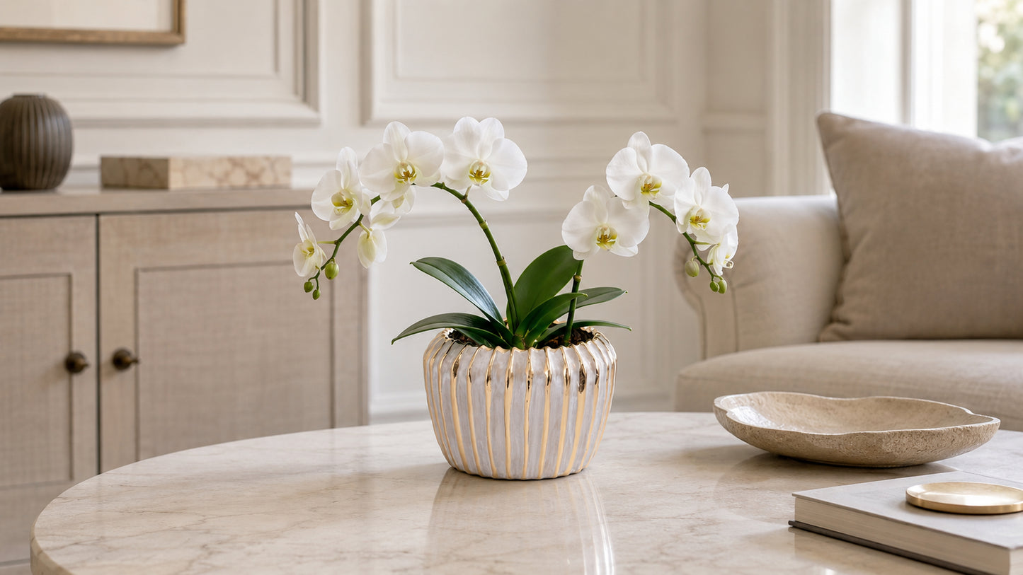 Jaleh Ribbed Ceramic Pot