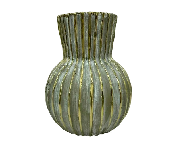 Farrin Ribbed Ceramic Decorative Vase