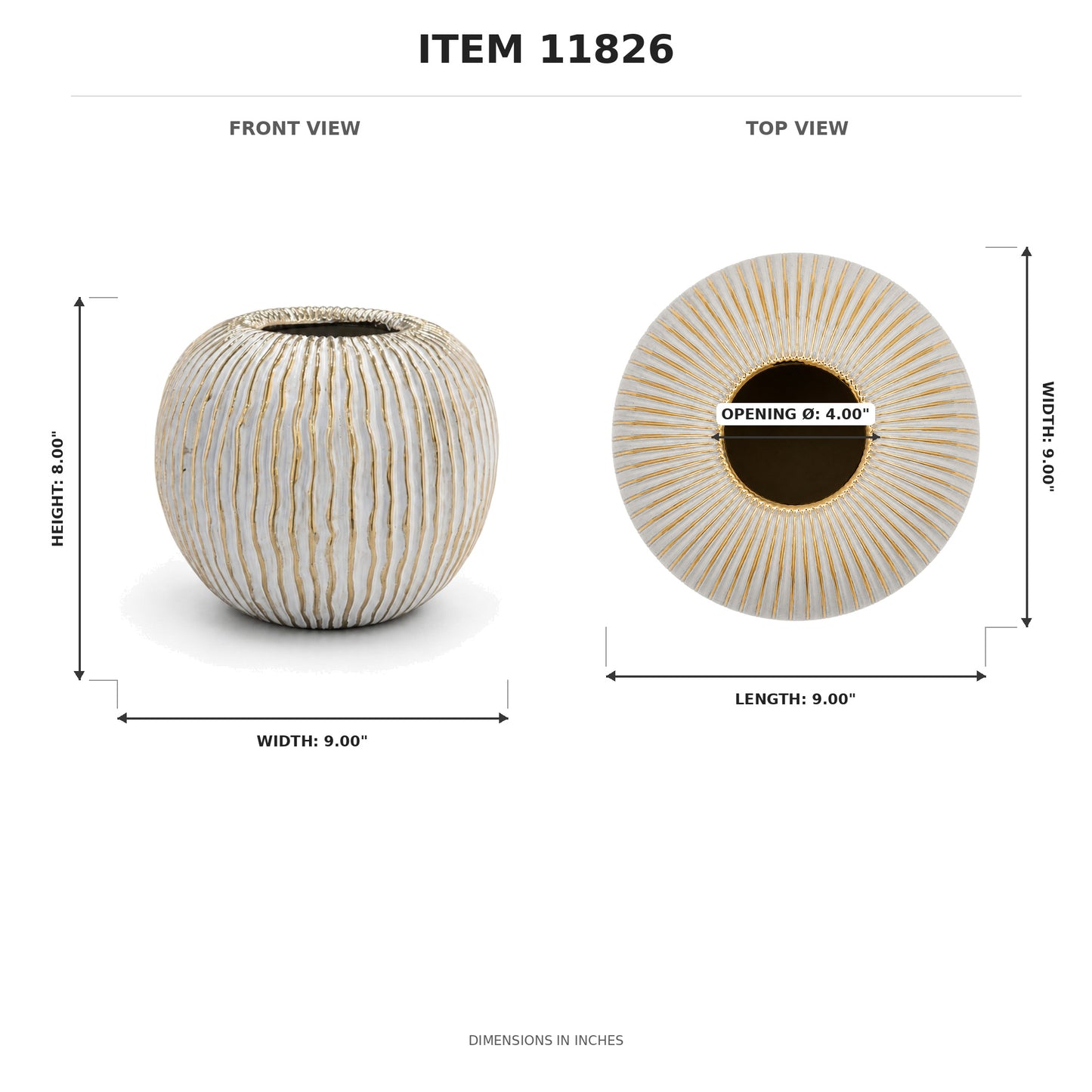 Ziana Ribbed Ovoid Ceramic Vase