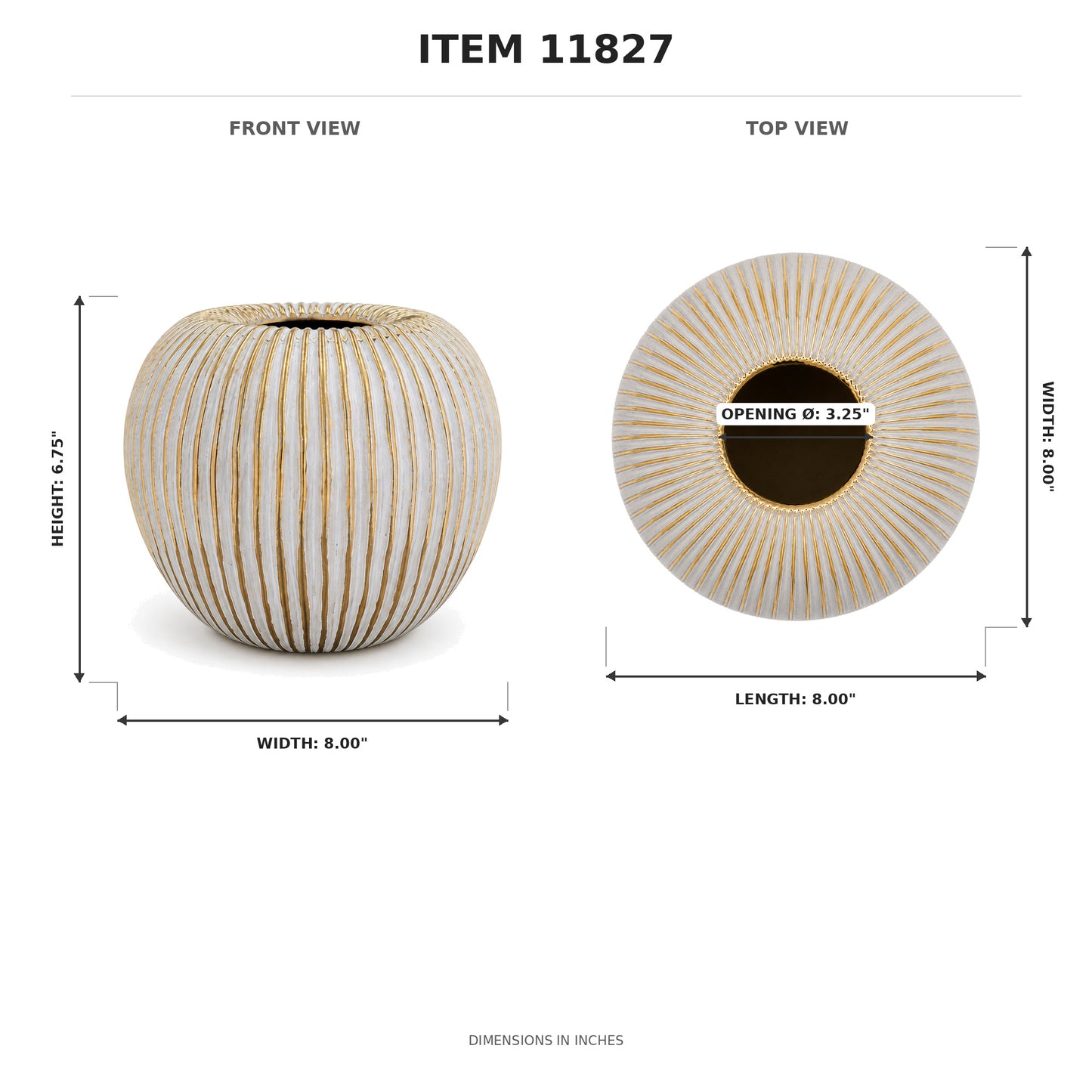 Ziana Ribbed Ovoid Ceramic Vase