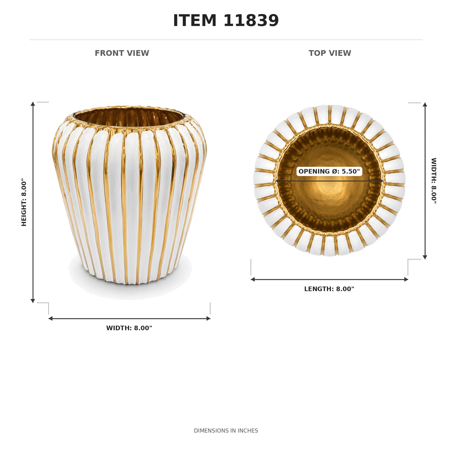 Prima Ribbed Ceramic Planter