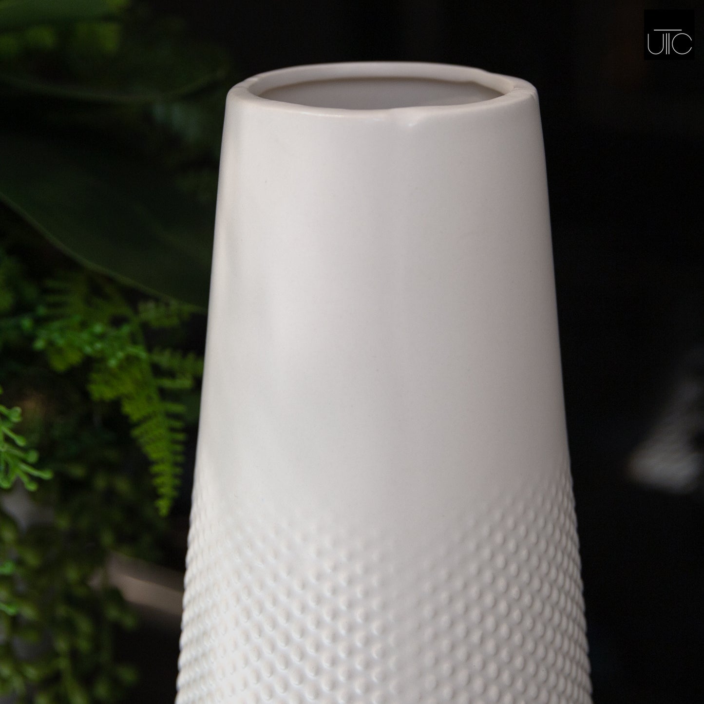 Jax Embossed Dot Ceramic Vase