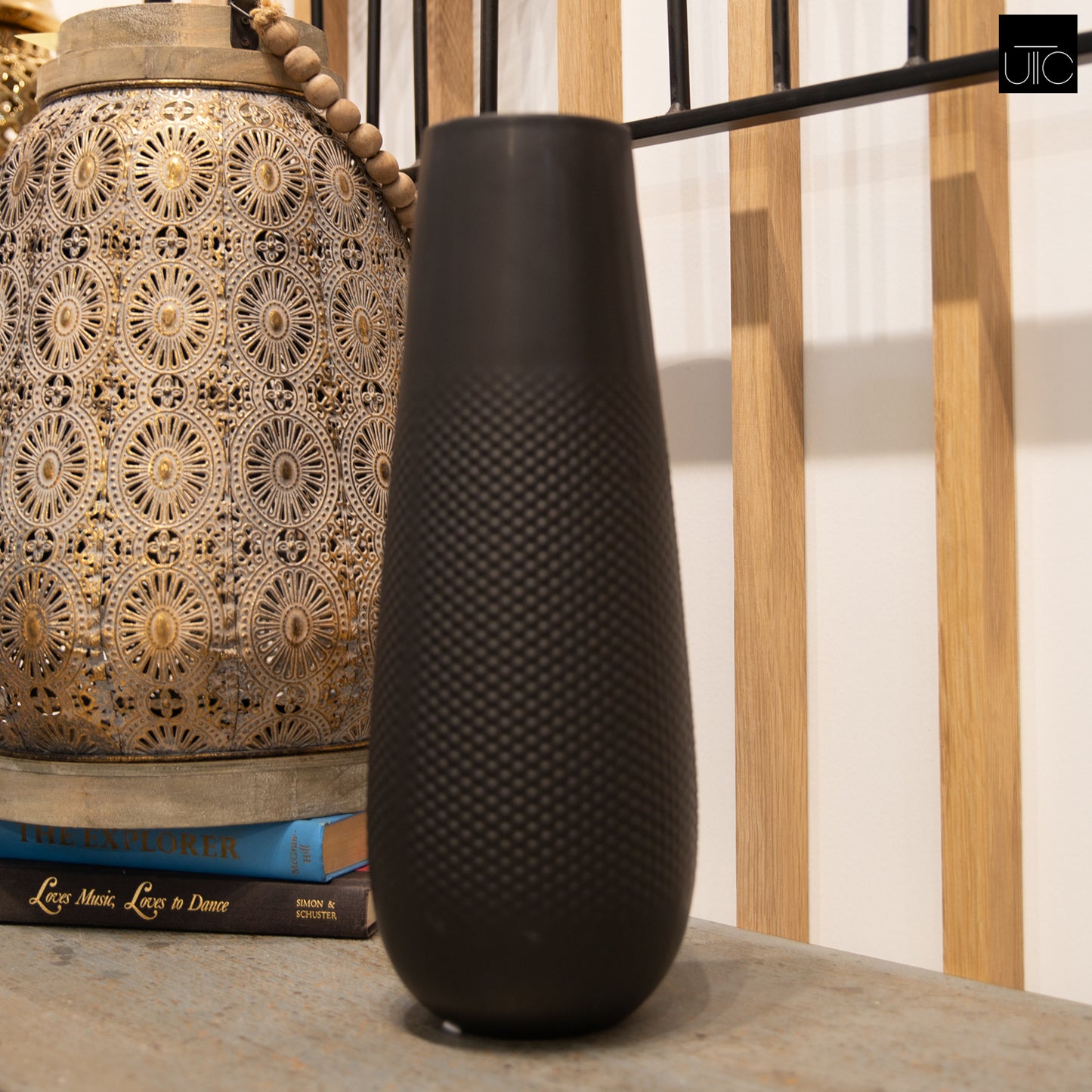 Jax Embossed Dot Ceramic Vase