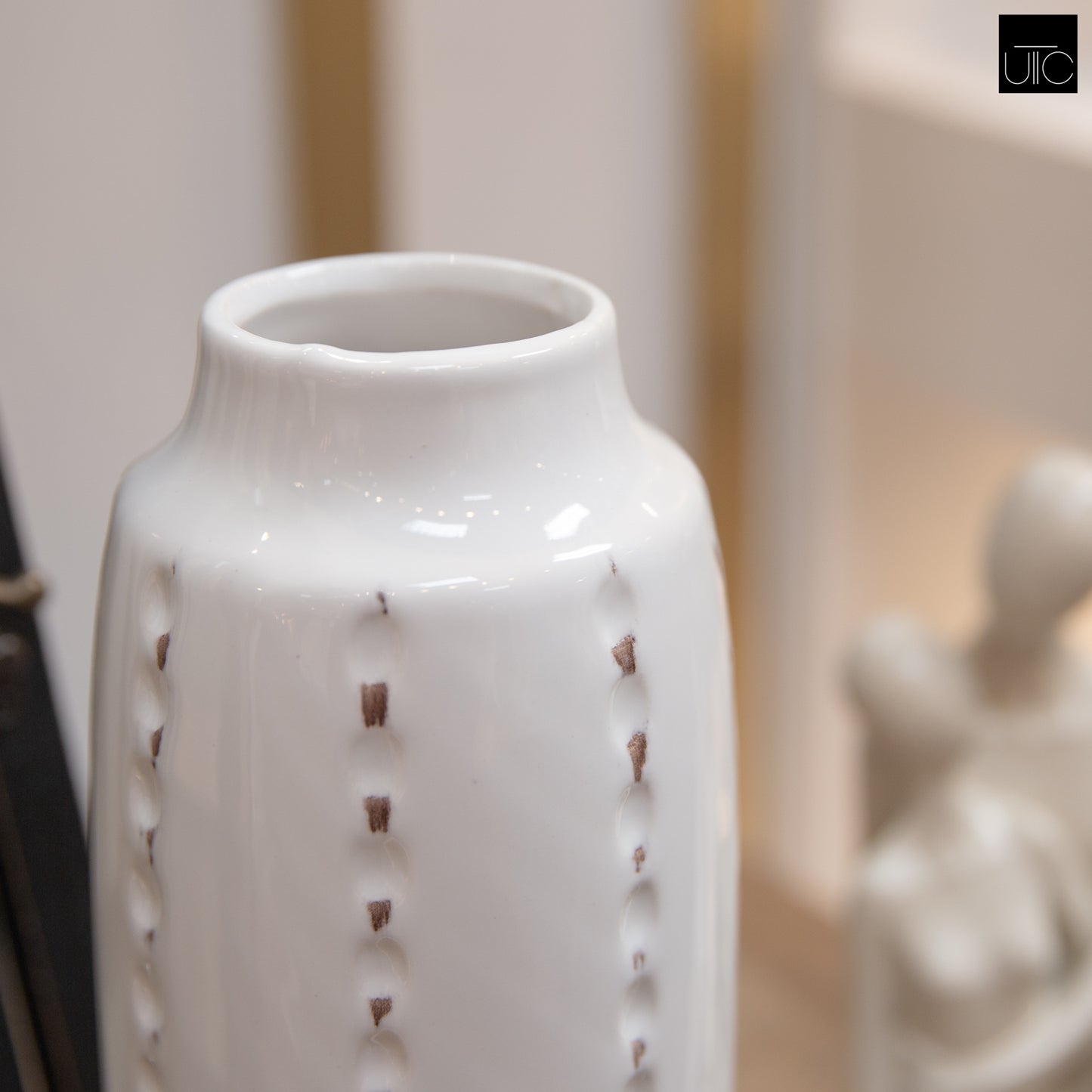 Tallis Ceramic Vase with Textured Design