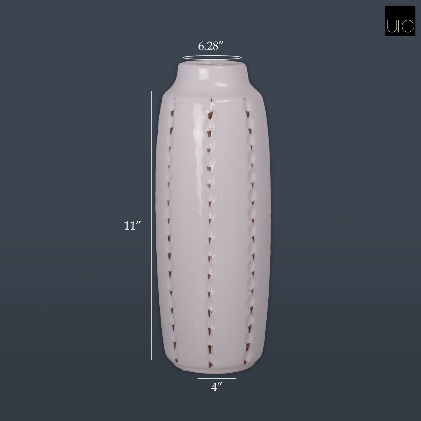 Tallis Ceramic Vase with Textured Design