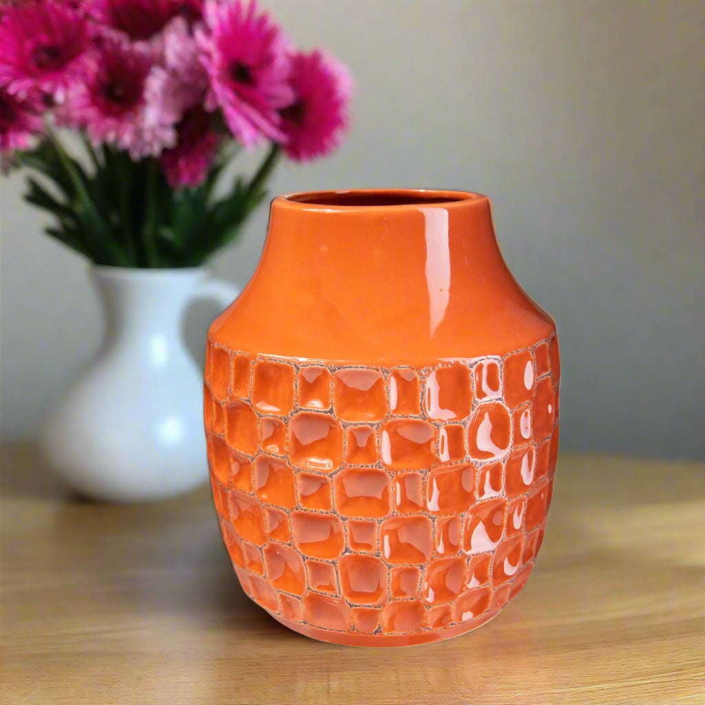 Marla Textured Bellied Ceramic Vase