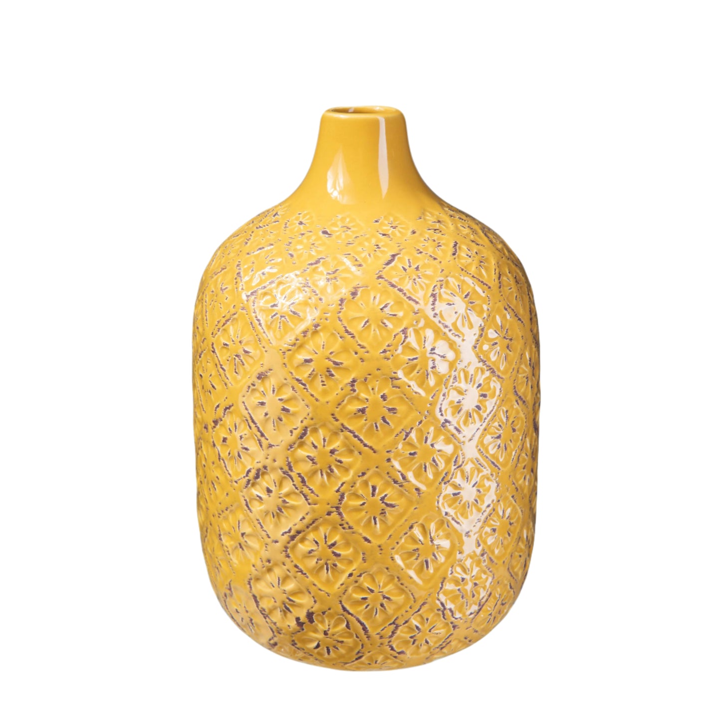 Faryn Distressed Diamond Pattern Vase