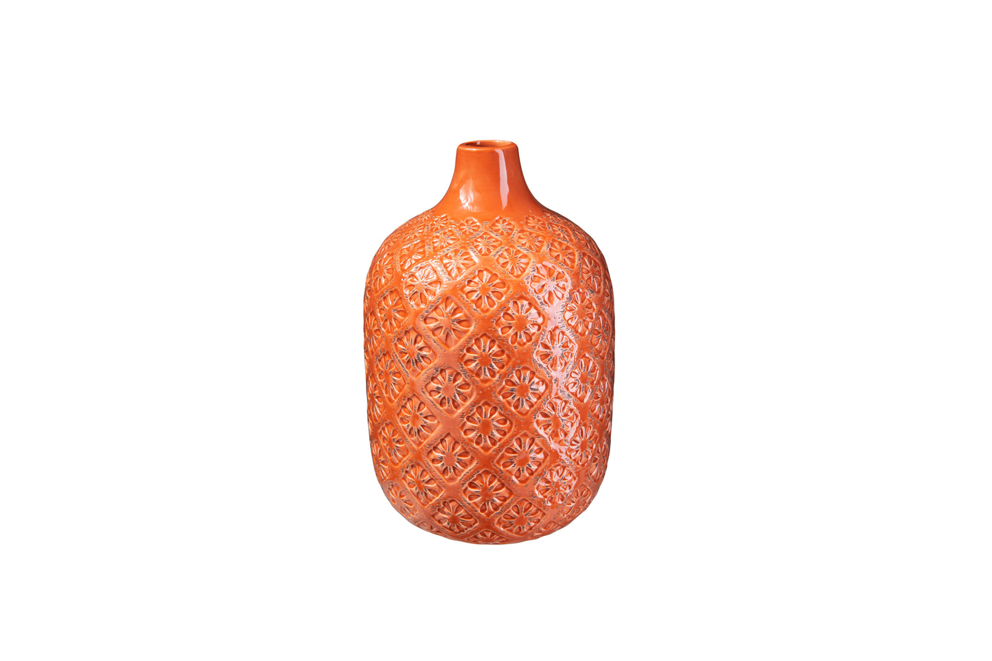 Faryn Distressed Diamond Pattern Vase