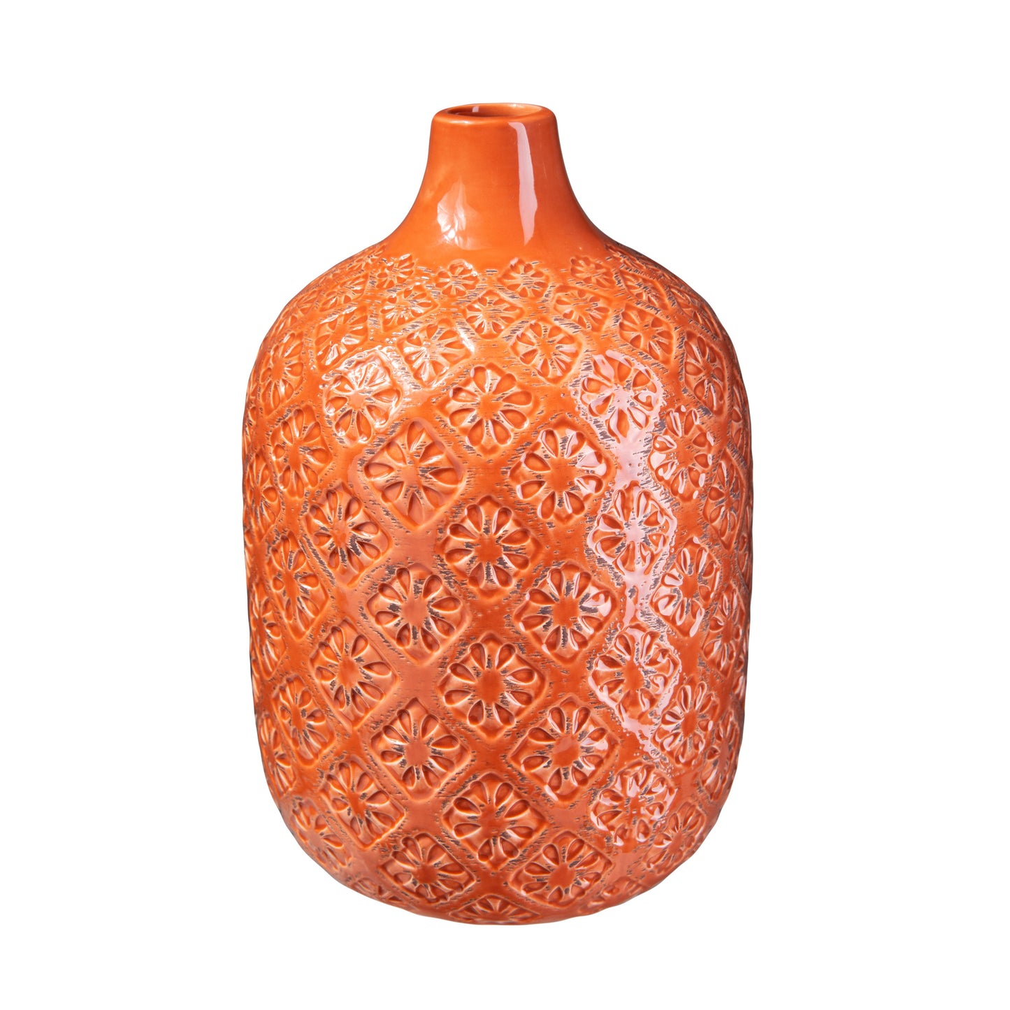 Faryn Distressed Diamond Pattern Vase