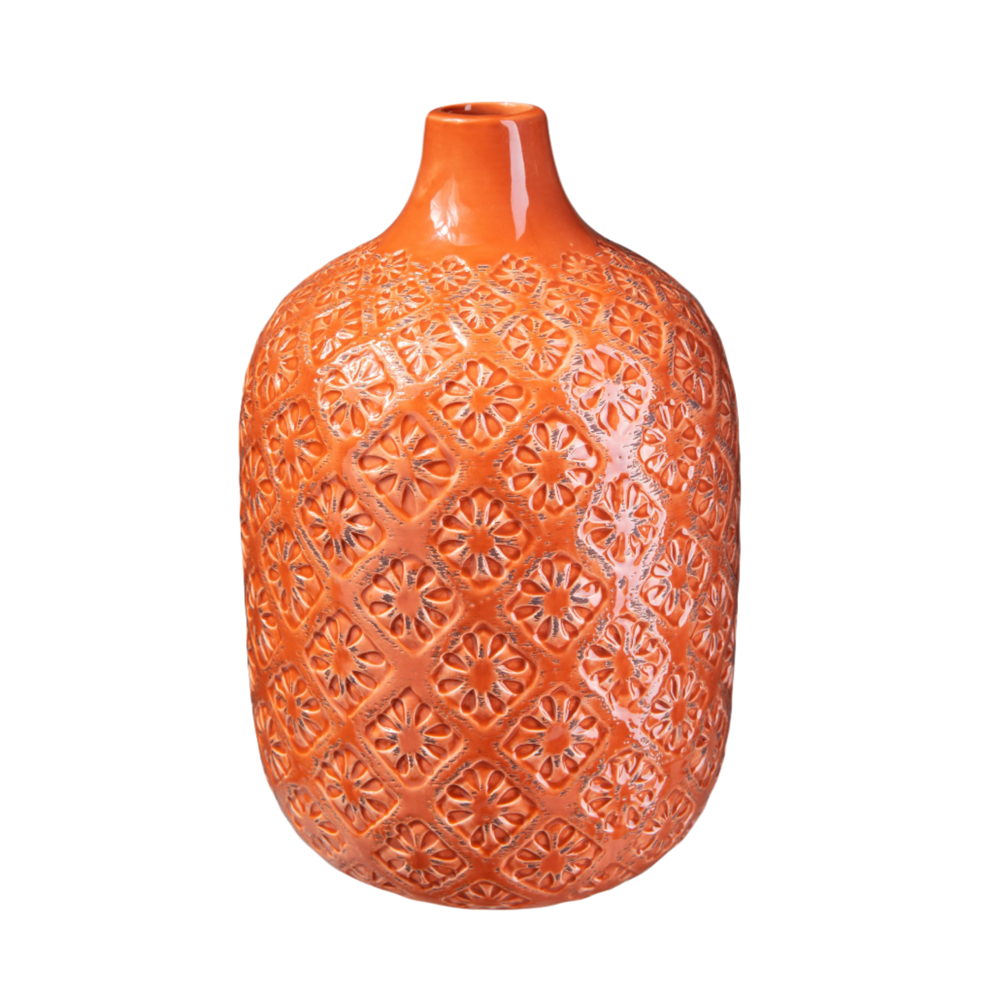 Faryn Distressed Diamond Pattern Vase