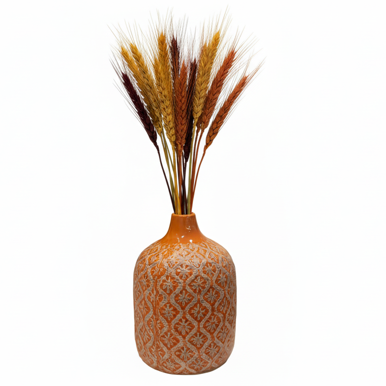 Faryn Distressed Diamond Pattern Vase