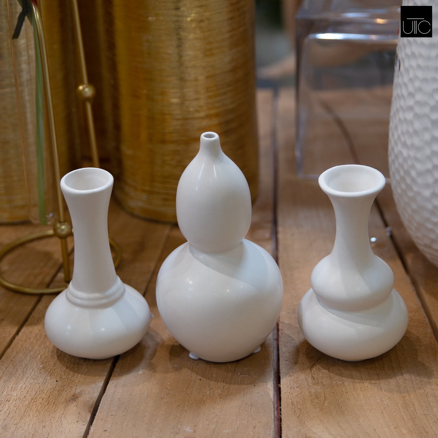 Naelle Ceramic Trumpet Vase Set (Set of 3)