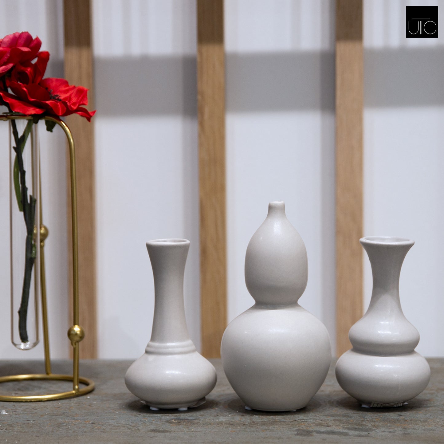 Naelle Ceramic Trumpet Vase Set (Set of 3)