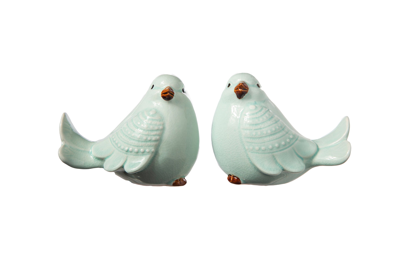 Yannel Gloss Green Cardinal Figurines (Set of 2)