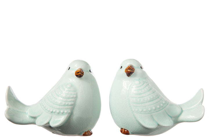 Yannel Gloss Green Cardinal Figurines (Set of 2)