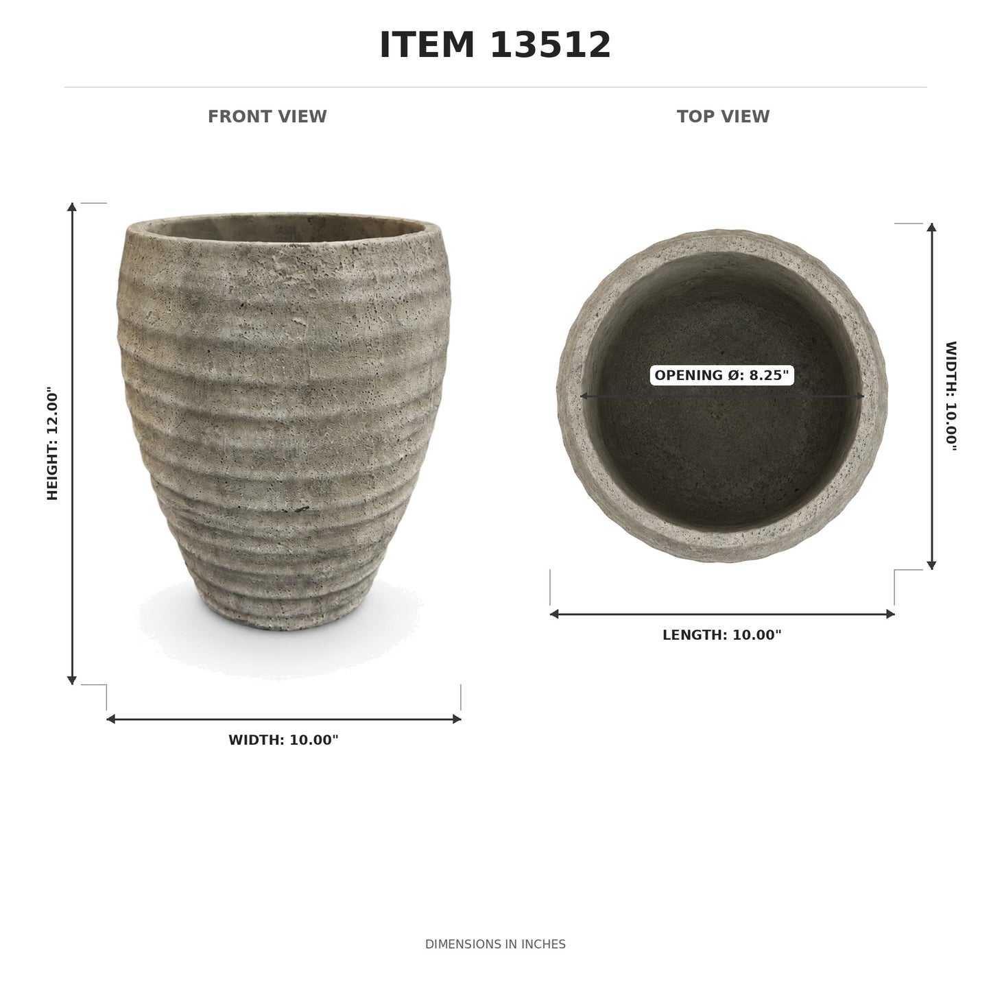 Olya Textured Barrel-Style Cement Planter