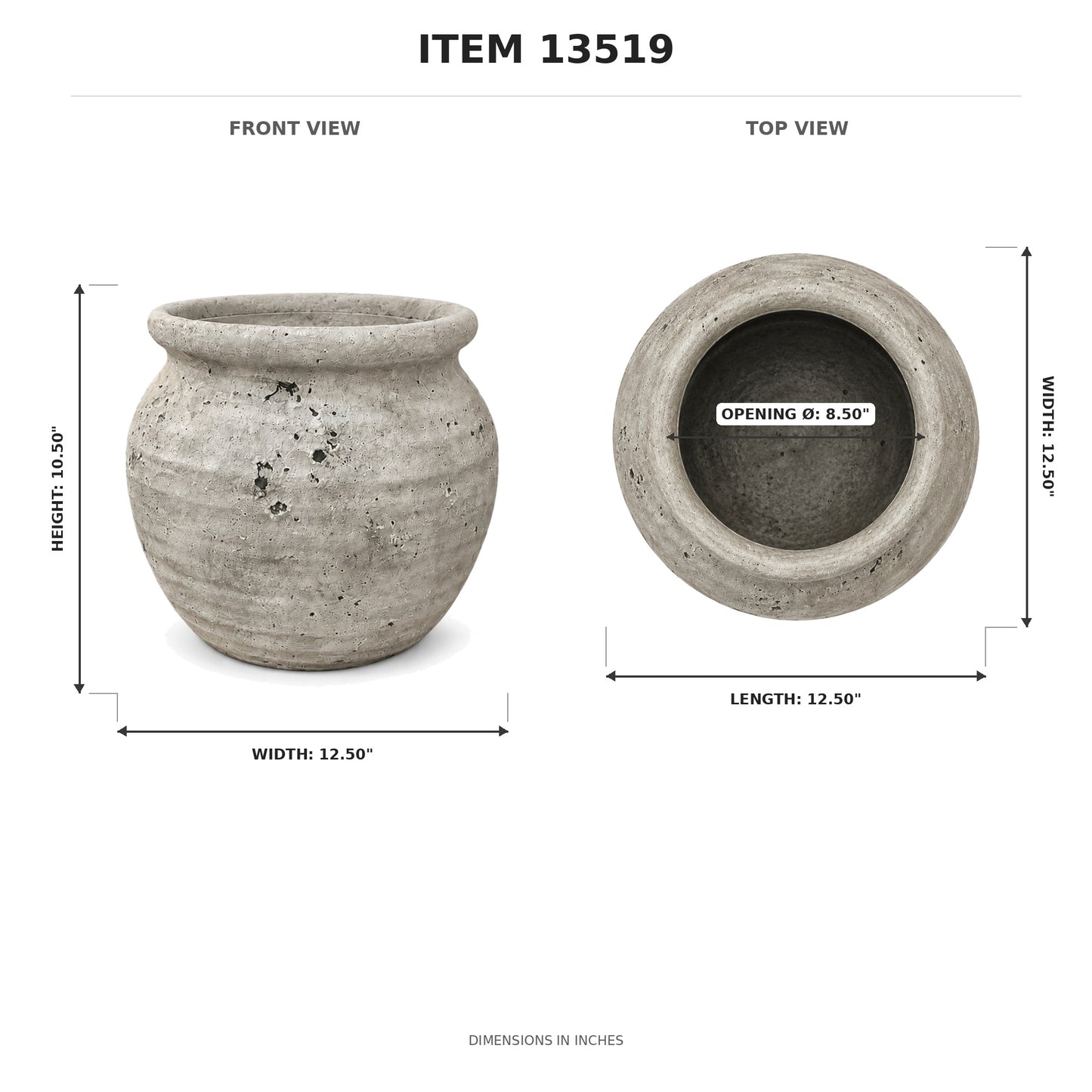 Kamilia Rustic Bell-Shaped Cement Planter