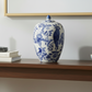 Vicki Blue & White Chinoiserie Ginger Jar with Floral Motif
