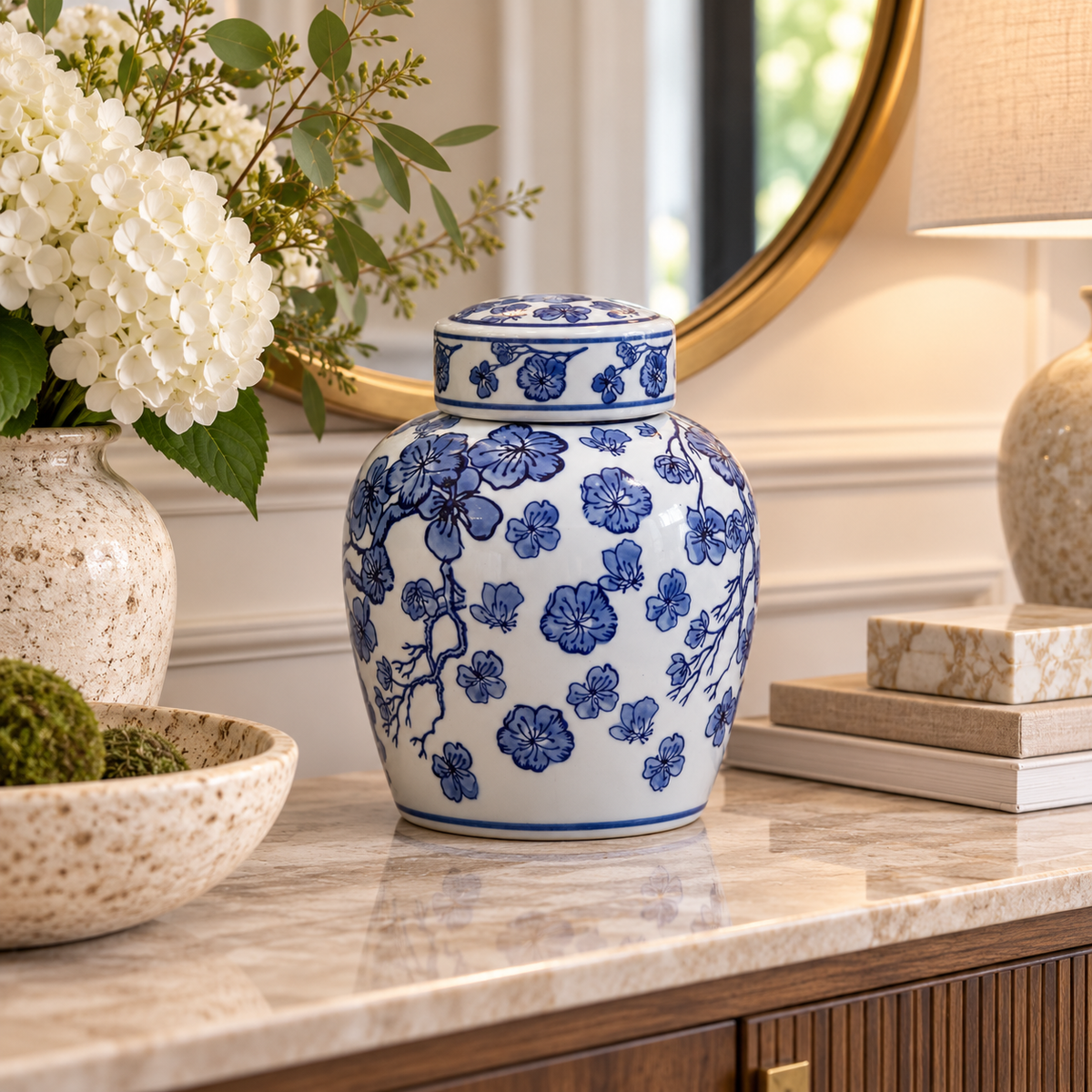 Ellery Ceramic Chinoiserie Ginger Jar