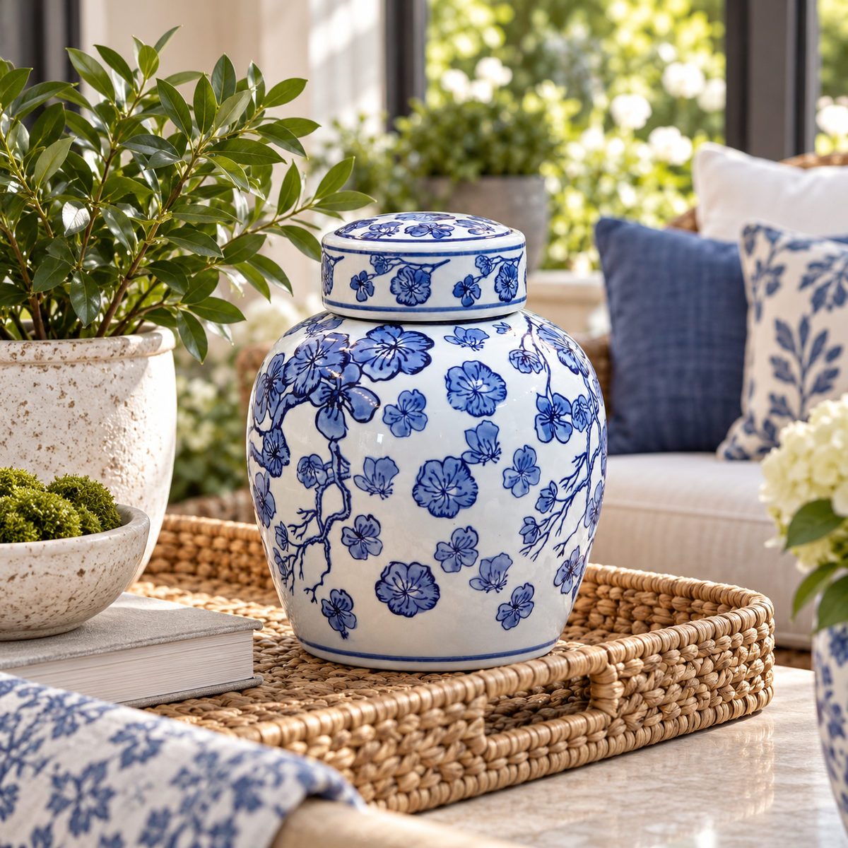 Ellery Ceramic Chinoiserie Ginger Jar