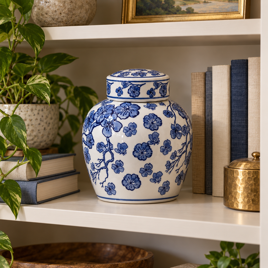Ellery Ceramic Chinoiserie Ginger Jar