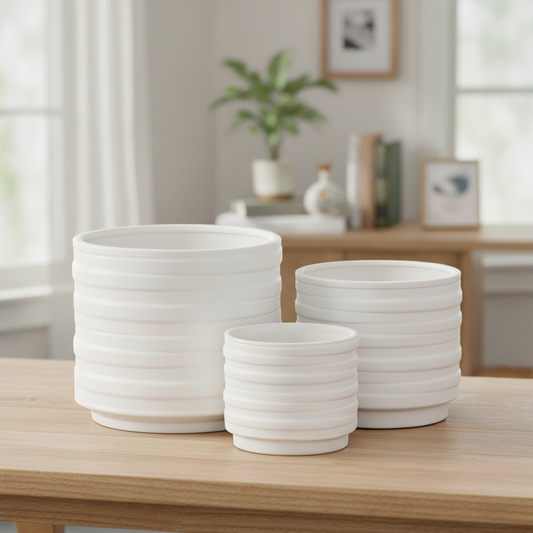 Lucie Ceramic Round Pot (Set of 3)