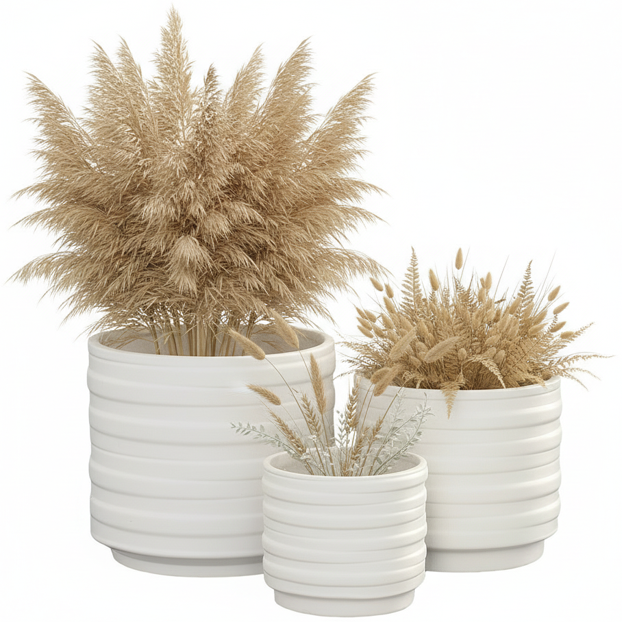 Lucie Ceramic Round Pot (Set of 3)