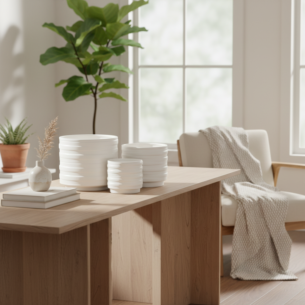Lucie Ceramic Round Pot (Set of 3)