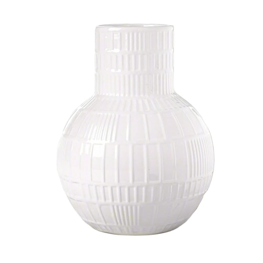 Jemsa Embossed Lattice Ceramic Vase