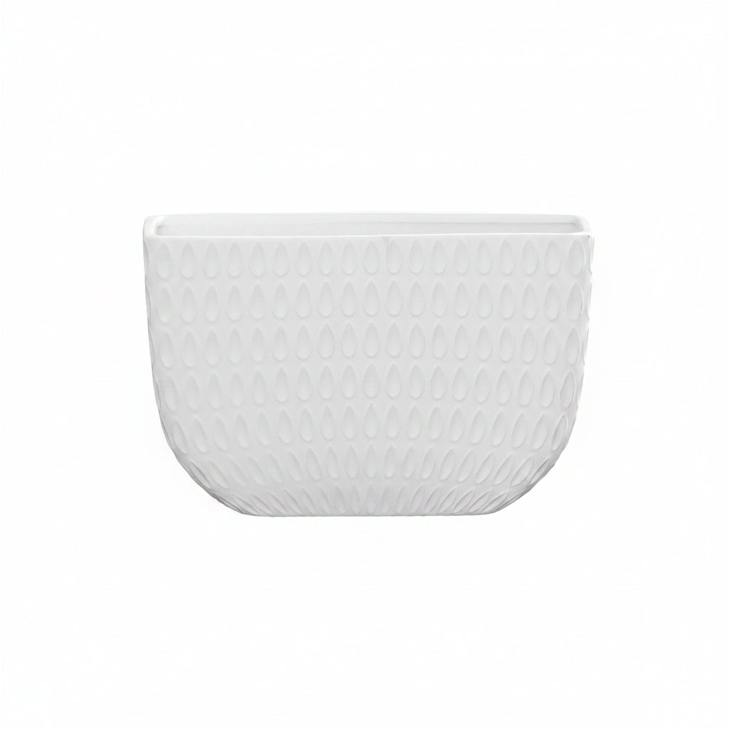 Elle Embossed Ceramic Rectangular Vase