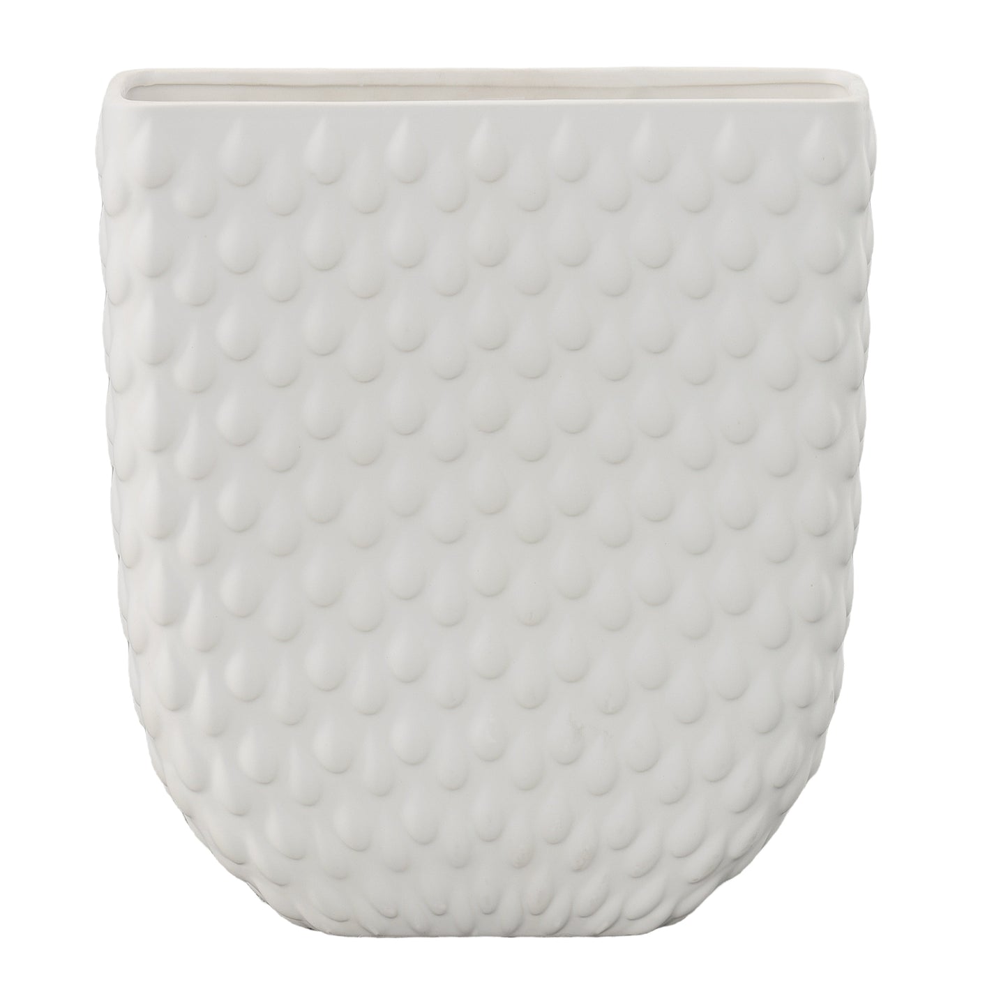Martina Ceramic Tall Rectangle Vase with Elliptical Pattern