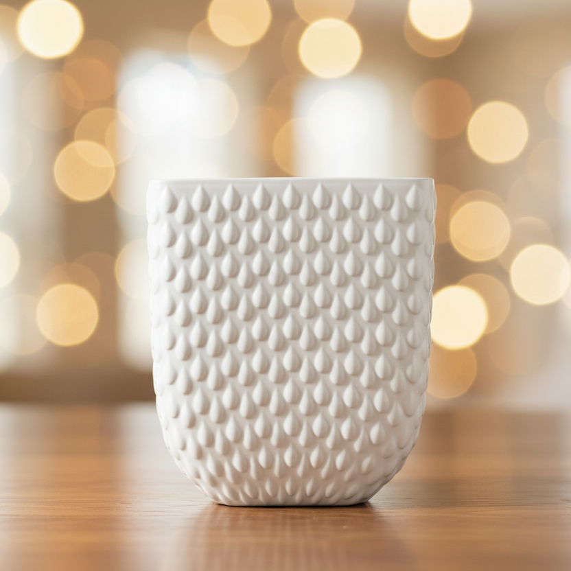 Martina Ceramic Tall Rectangle Vase with Elliptical Pattern